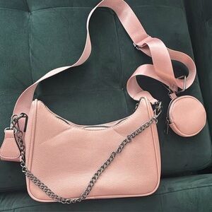 Pink Crossbody Bag with Chain Strap